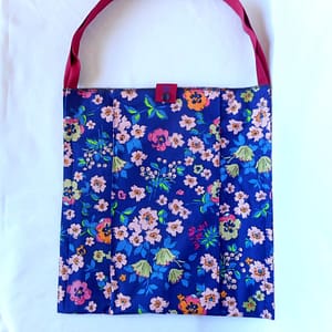 sac max bleu fleurs pickkmi
